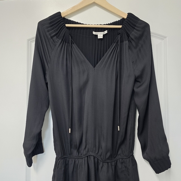 DVF Diane Von Furstenberg MIKINO Pleated Mini Tunic Dress Sailor Black Size 6 - Picture 12 of 13